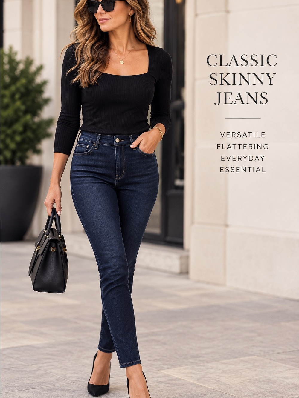 White House Black Market Classic Skinny Jeans in Dark Indigo